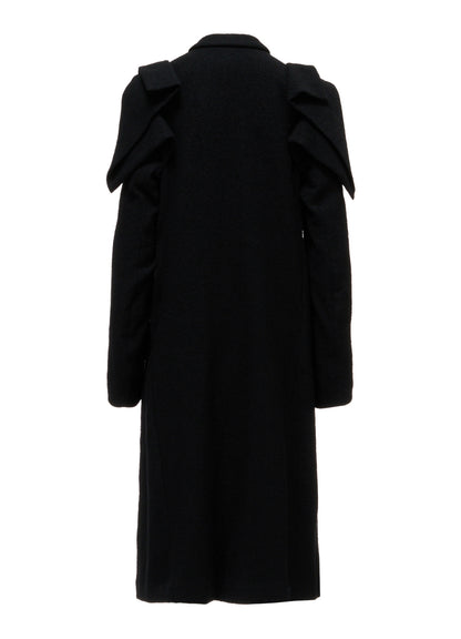 SHRINK SERGE PANELED SHOULDER COAT