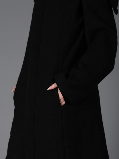 SHRINK SERGE PANELED SHOULDER COAT