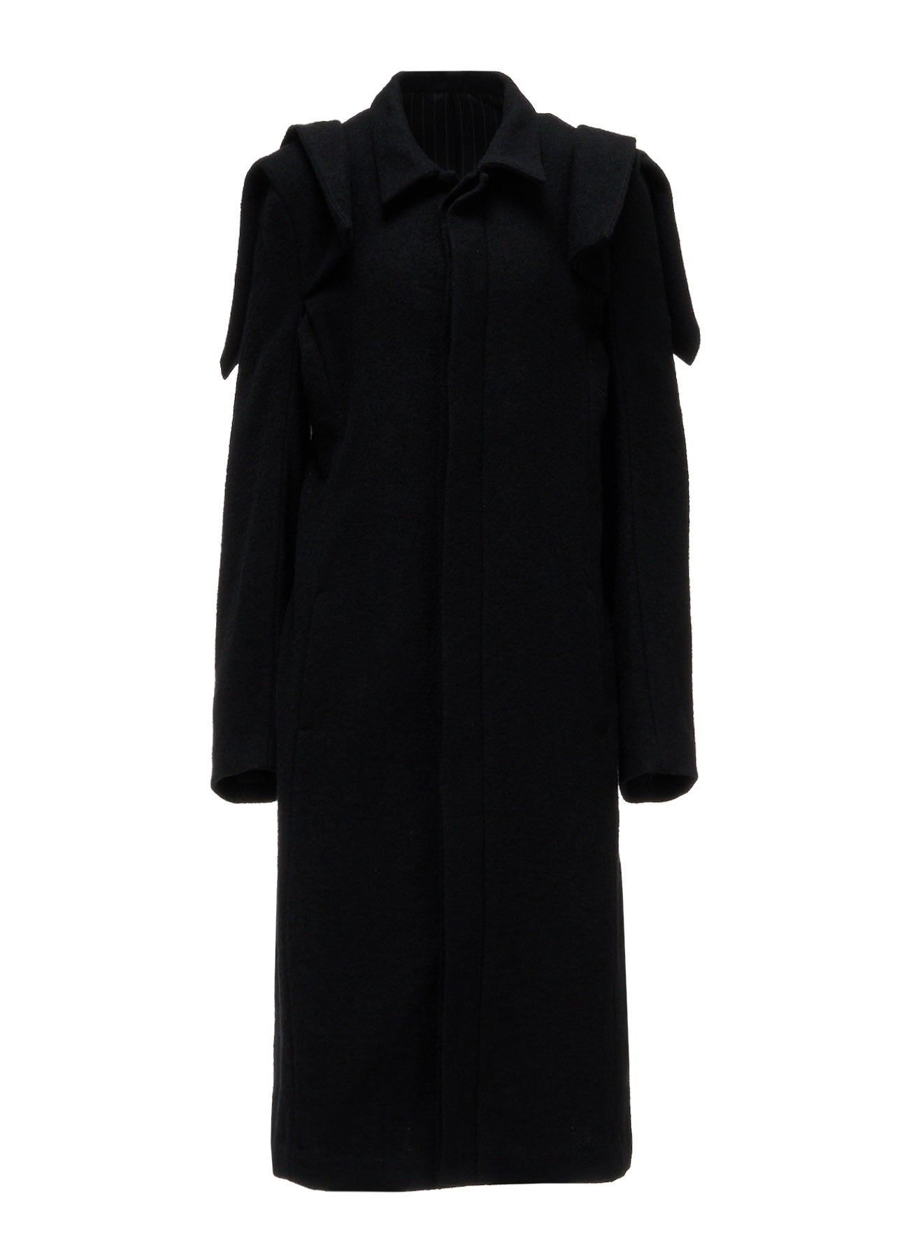 SHRINK SERGE PANELED SHOULDER COAT