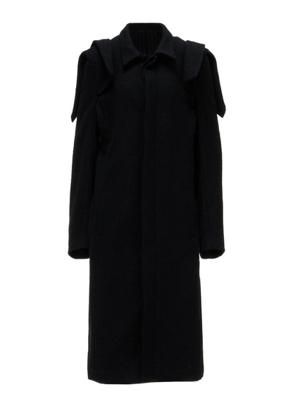 SHRINK SERGE PANELED SHOULDER COAT
