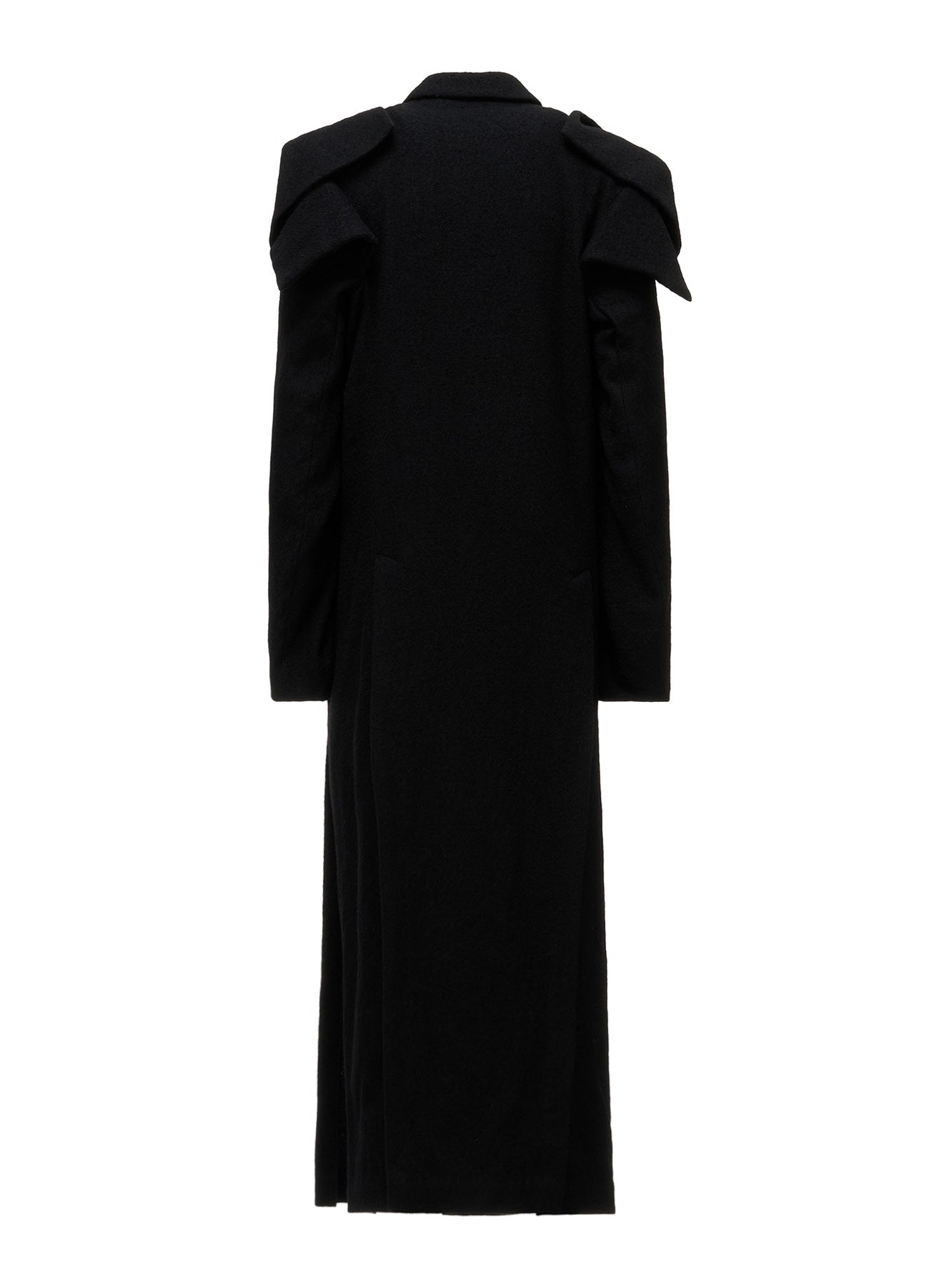 SHRINK SERGE PANELED SHOULDER LONG COAT
