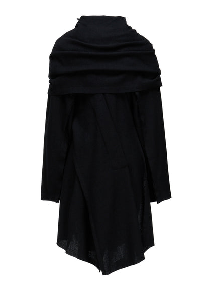 HERRINGBONE SCARF COLLAR COAT