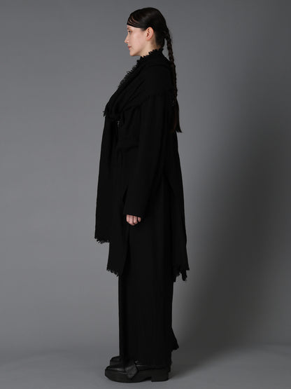 HERRINGBONE SCARF COLLAR COAT