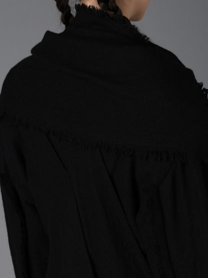 HERRINGBONE SCARF COLLAR COAT