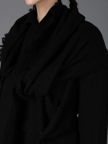 HERRINGBONE SCARF COLLAR COAT