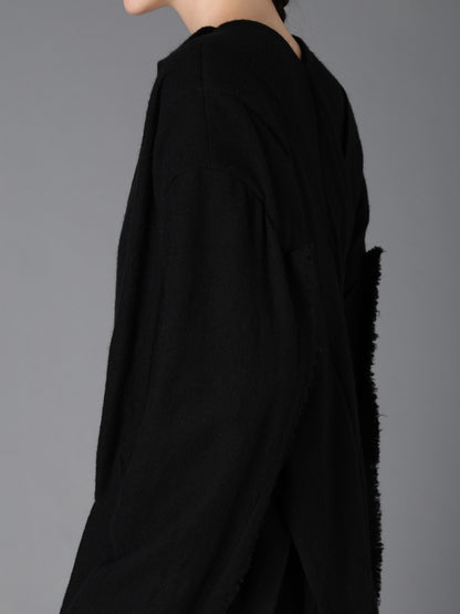 HERRINGBONE SCARF COLLAR COAT