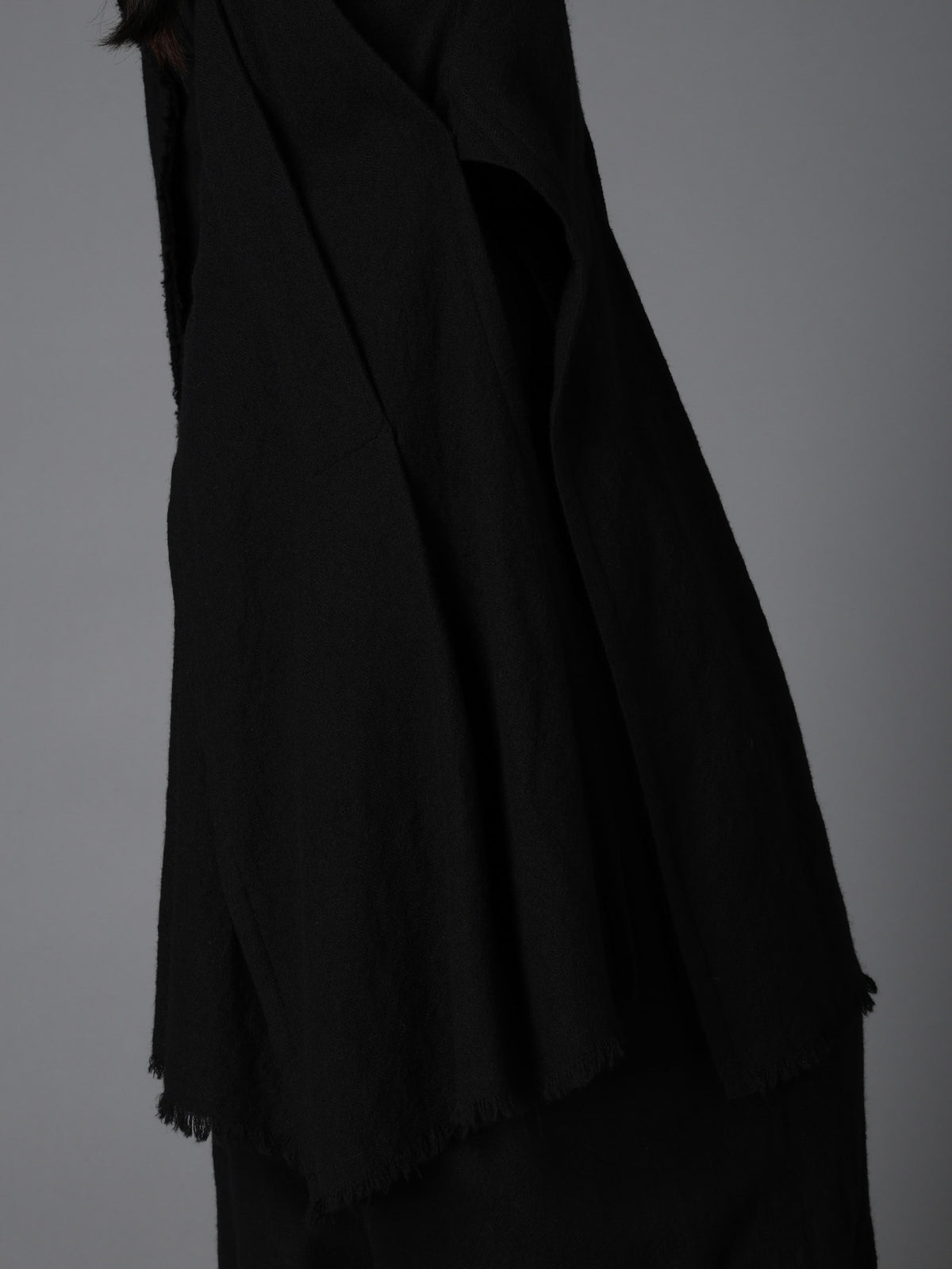 HERRINGBONE SCARF COLLAR COAT
