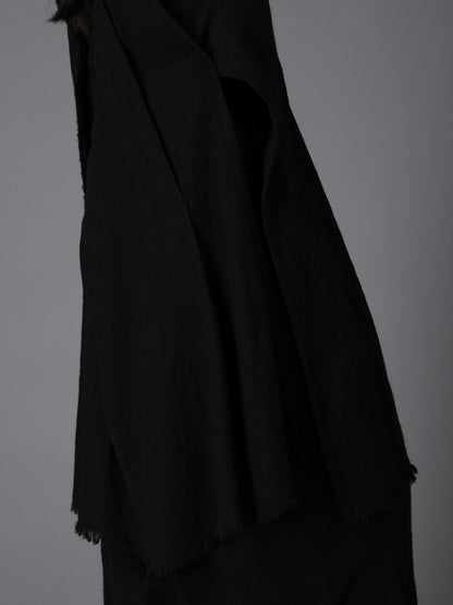HERRINGBONE SCARF COLLAR COAT