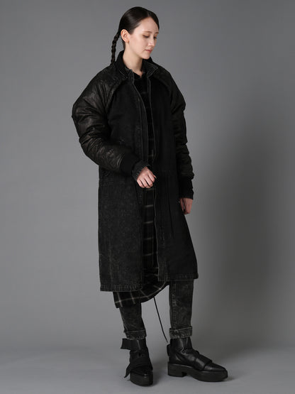 CHEMICAL BLEACHED DENIM MODS COAT