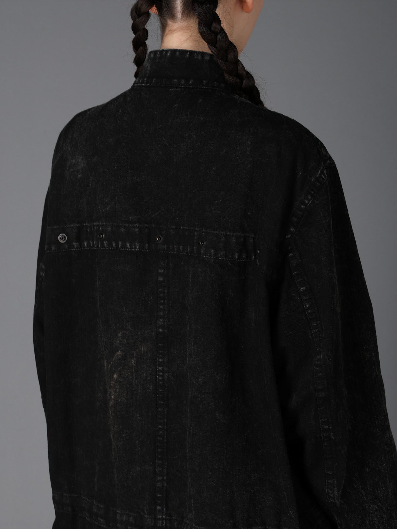 CHEMICAL BLEACHED DENIM MODS COAT