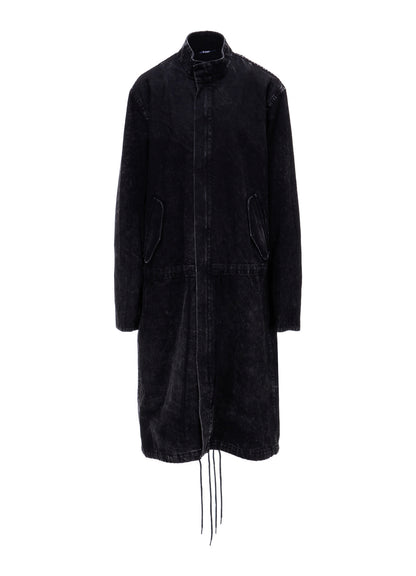 CHEMICAL BLEACHED DENIM MODS COAT