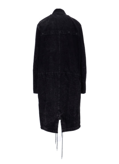 CHEMICAL BLEACHED DENIM MODS COAT