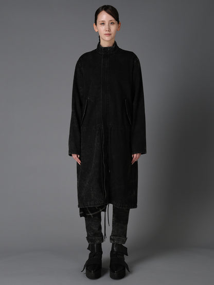 CHEMICAL BLEACHED DENIM MODS COAT