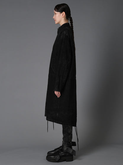 CHEMICAL BLEACHED DENIM MODS COAT