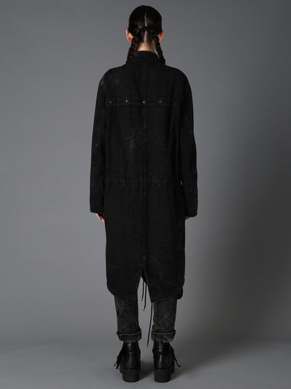 CHEMICAL BLEACHED DENIM MODS COAT