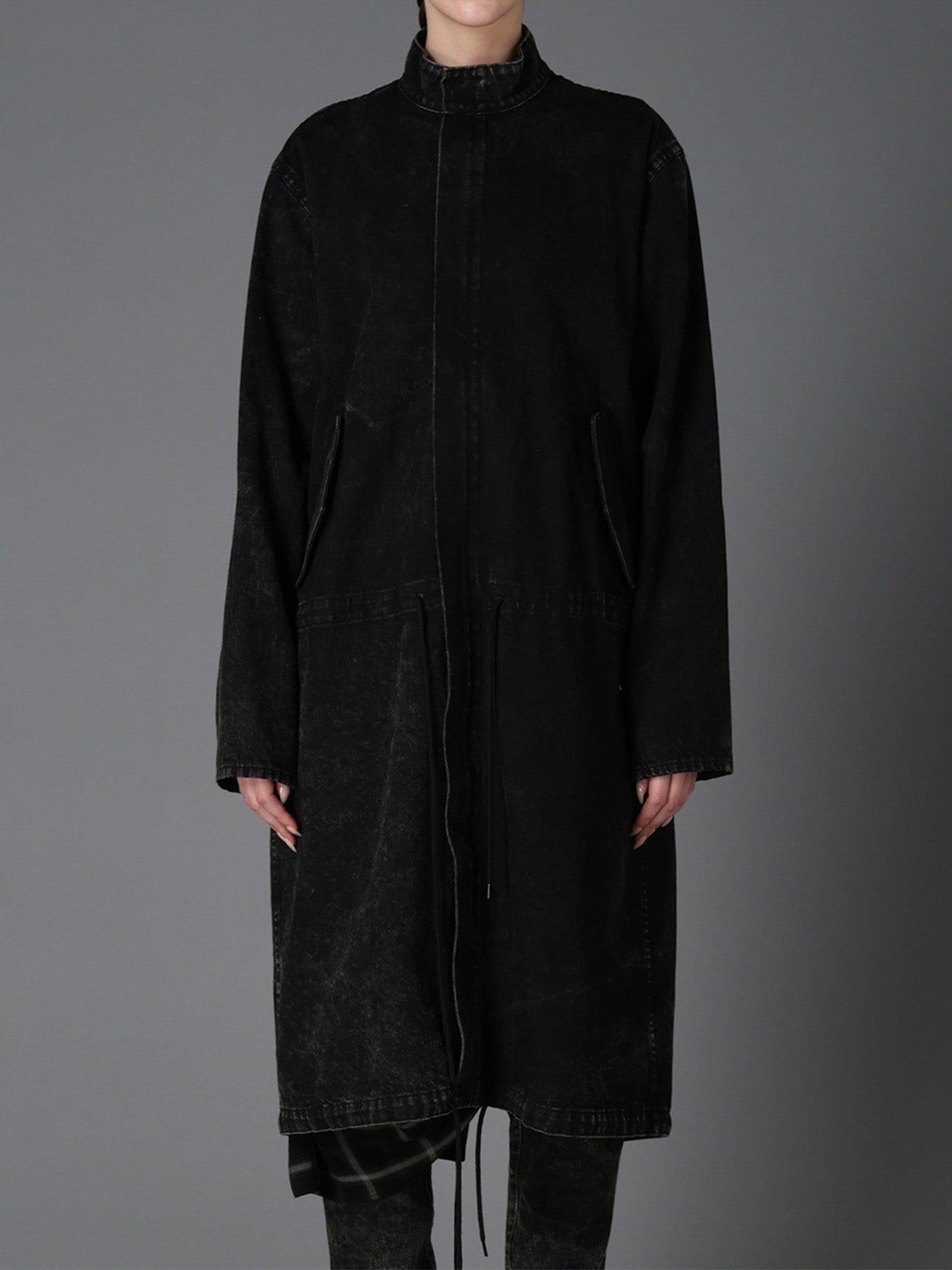 CHEMICAL BLEACHED DENIM MODS COAT