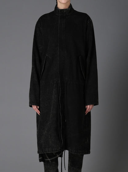 CHEMICAL BLEACHED DENIM MODS COAT