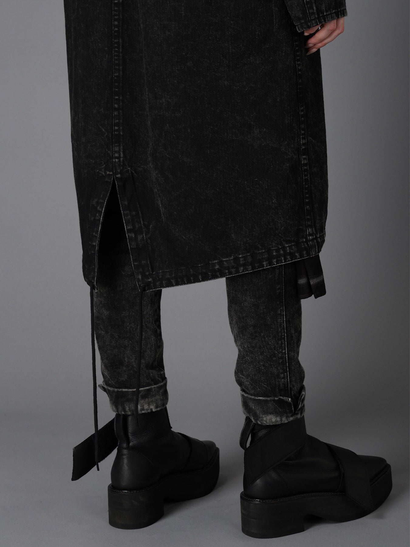 CHEMICAL BLEACHED DENIM MODS COAT