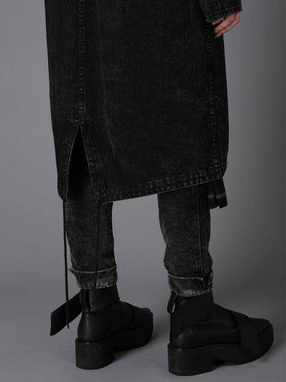 CHEMICAL BLEACHED DENIM MODS COAT