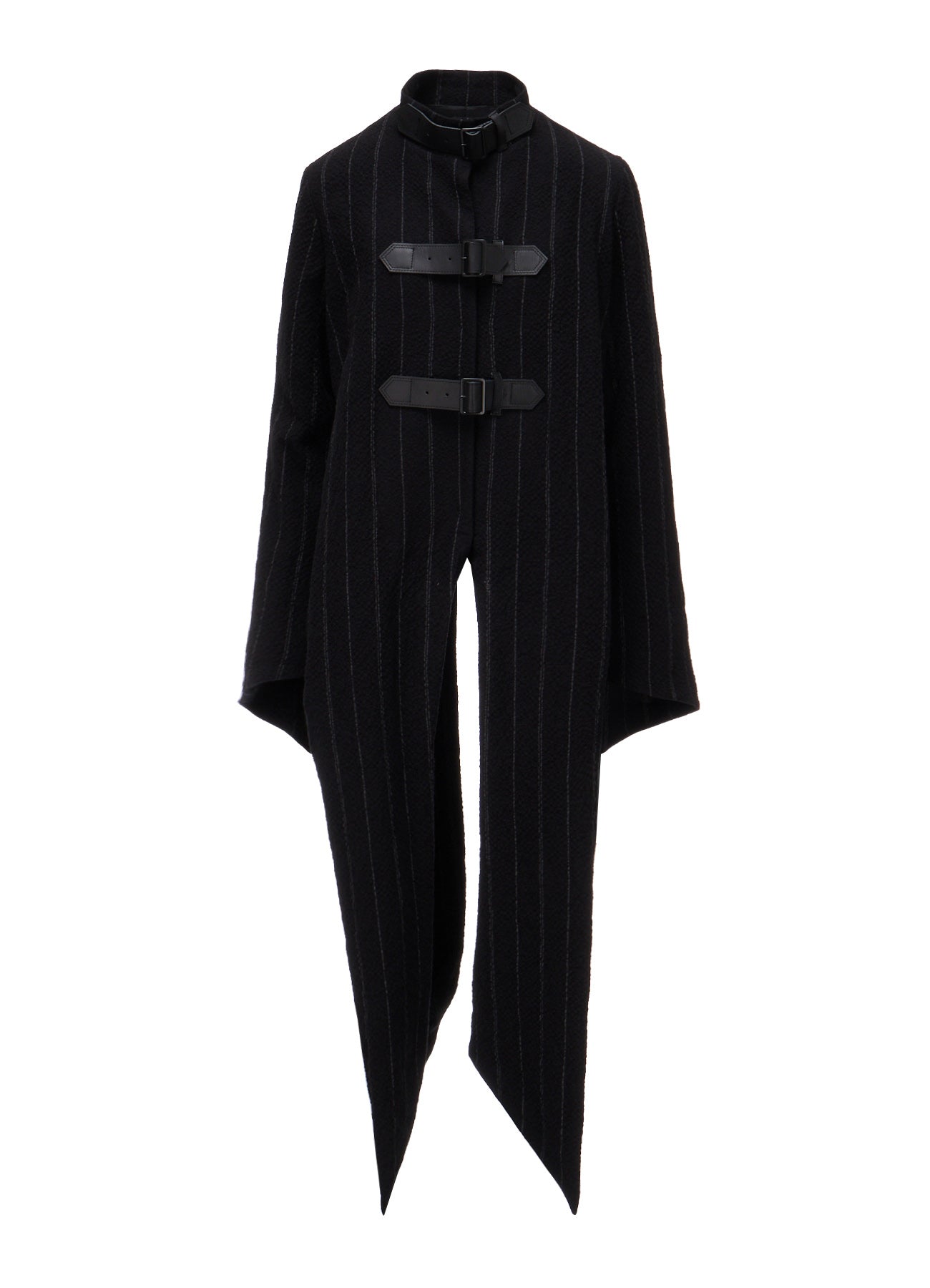 C/W STRIPE  BELTED LONG SLIT COAT