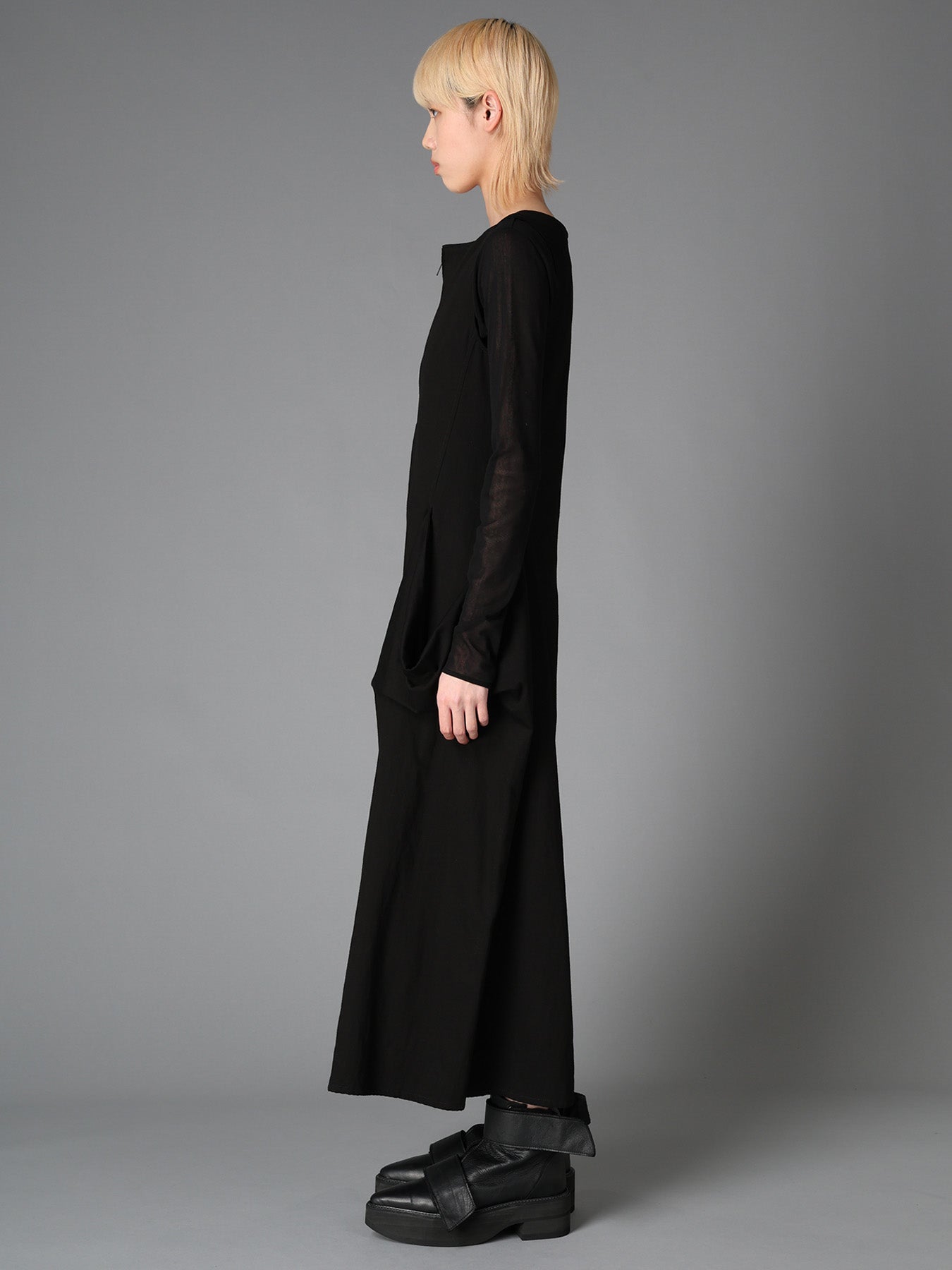 BK DENIM DRAPED POCKET JUMPSUIT