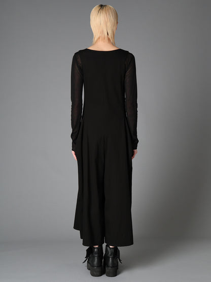 BK DENIM DRAPED POCKET JUMPSUIT