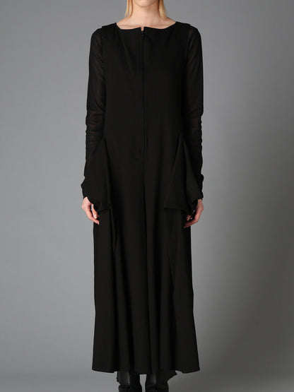 BK DENIM DRAPED POCKET JUMPSUIT