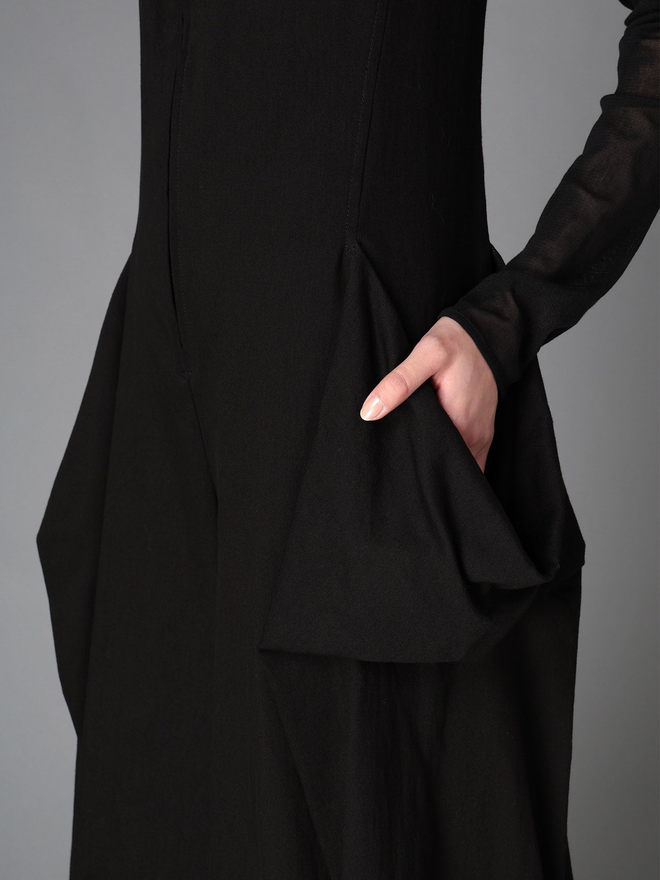 BK DENIM DRAPED POCKET JUMPSUIT