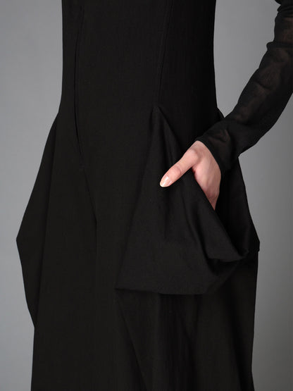 BK DENIM DRAPED POCKET JUMPSUIT