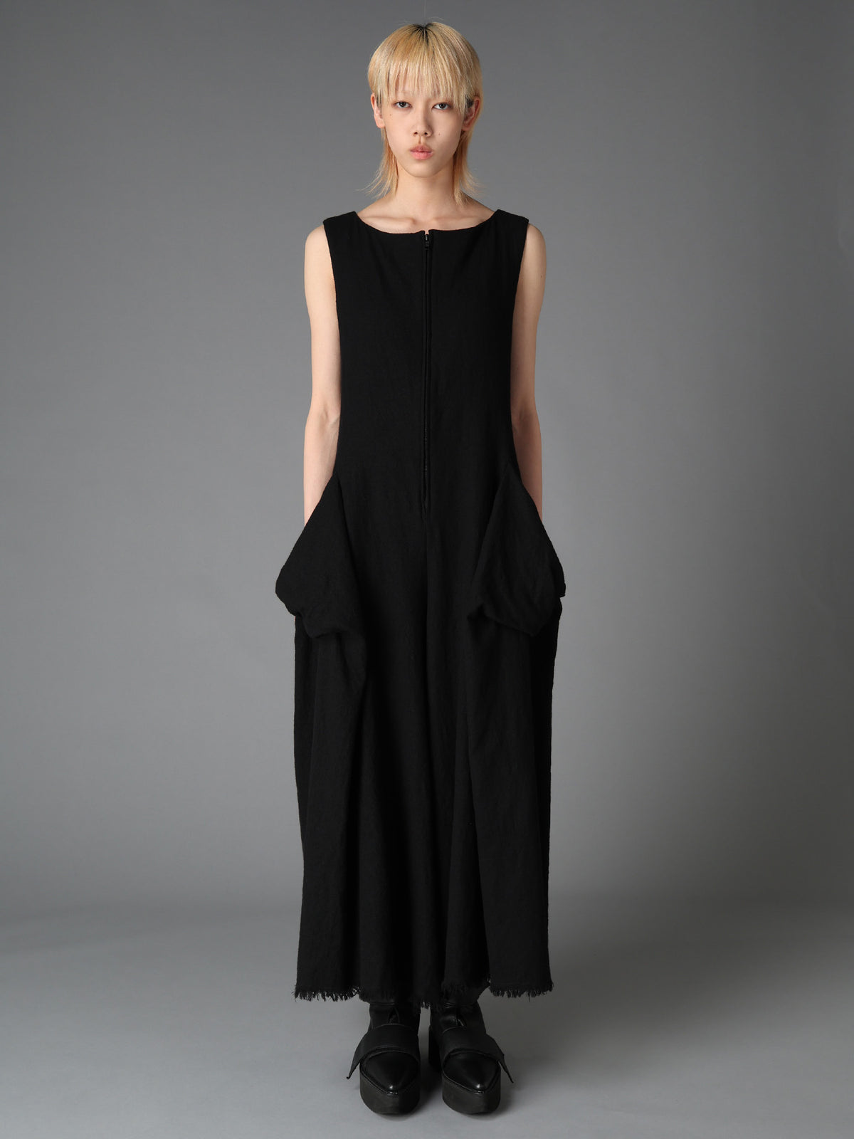 LIGHT SERGE A DRAPED POCKET JUMPSUIT
