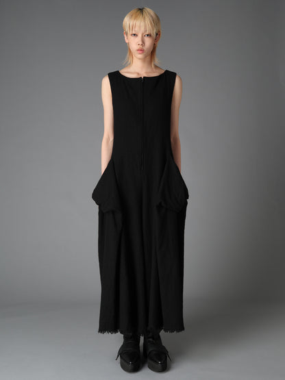 LIGHT SERGE A DRAPED POCKET JUMPSUIT