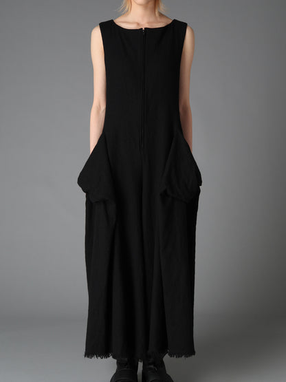 LIGHT SERGE A DRAPED POCKET JUMPSUIT