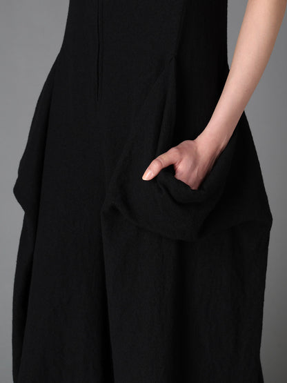 LIGHT SERGE A DRAPED POCKET JUMPSUIT