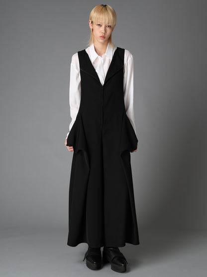 DOUBLE SATIN DRAPED POCKET JUMPSUIT