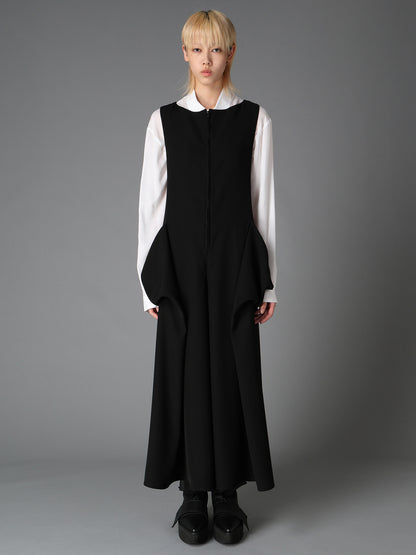 DOUBLE SATIN DRAPED POCKET JUMPSUIT