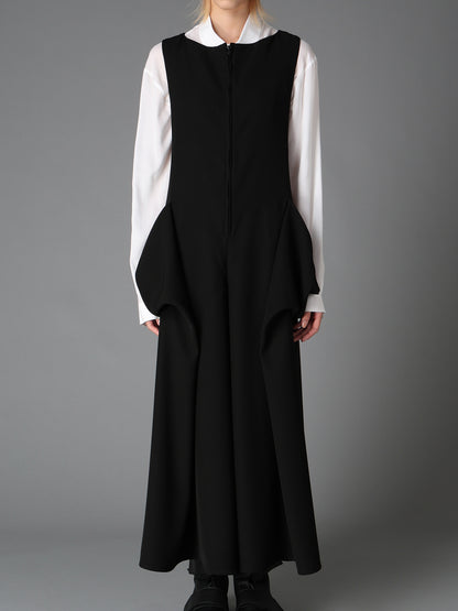 DOUBLE SATIN DRAPED POCKET JUMPSUIT