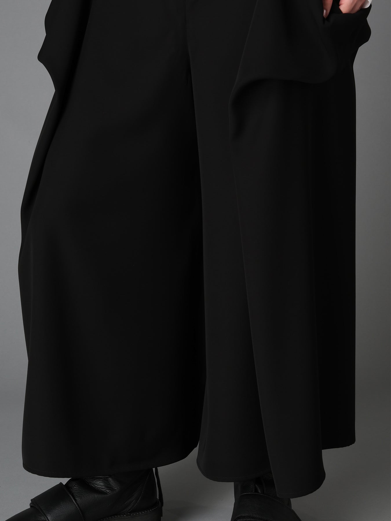 DOUBLE SATIN DRAPED POCKET JUMPSUIT