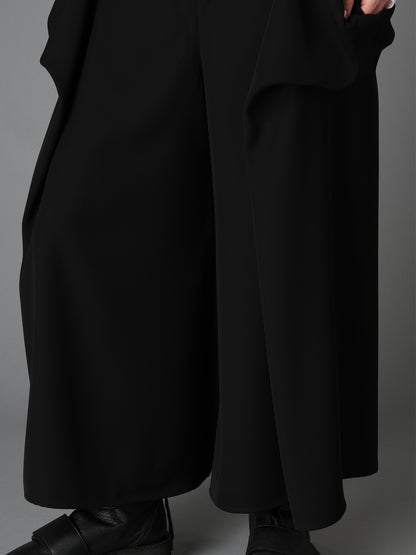DOUBLE SATIN DRAPED POCKET JUMPSUIT