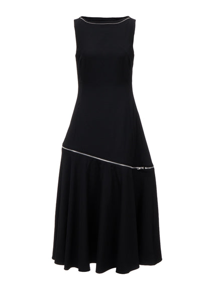WOOL GABARDINE  ZIP PANEL DRESS