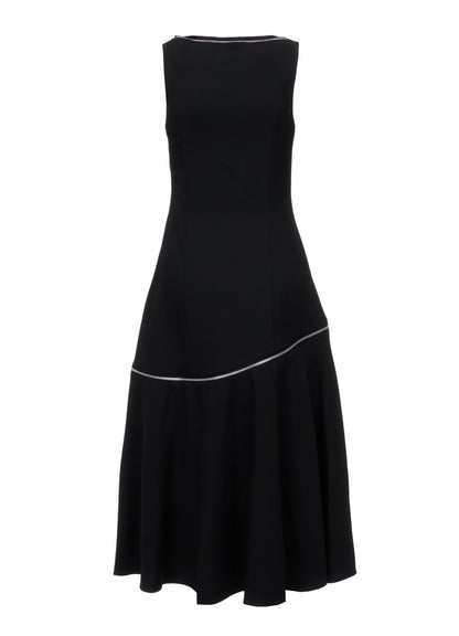 WOOL GABARDINE  ZIP PANEL DRESS