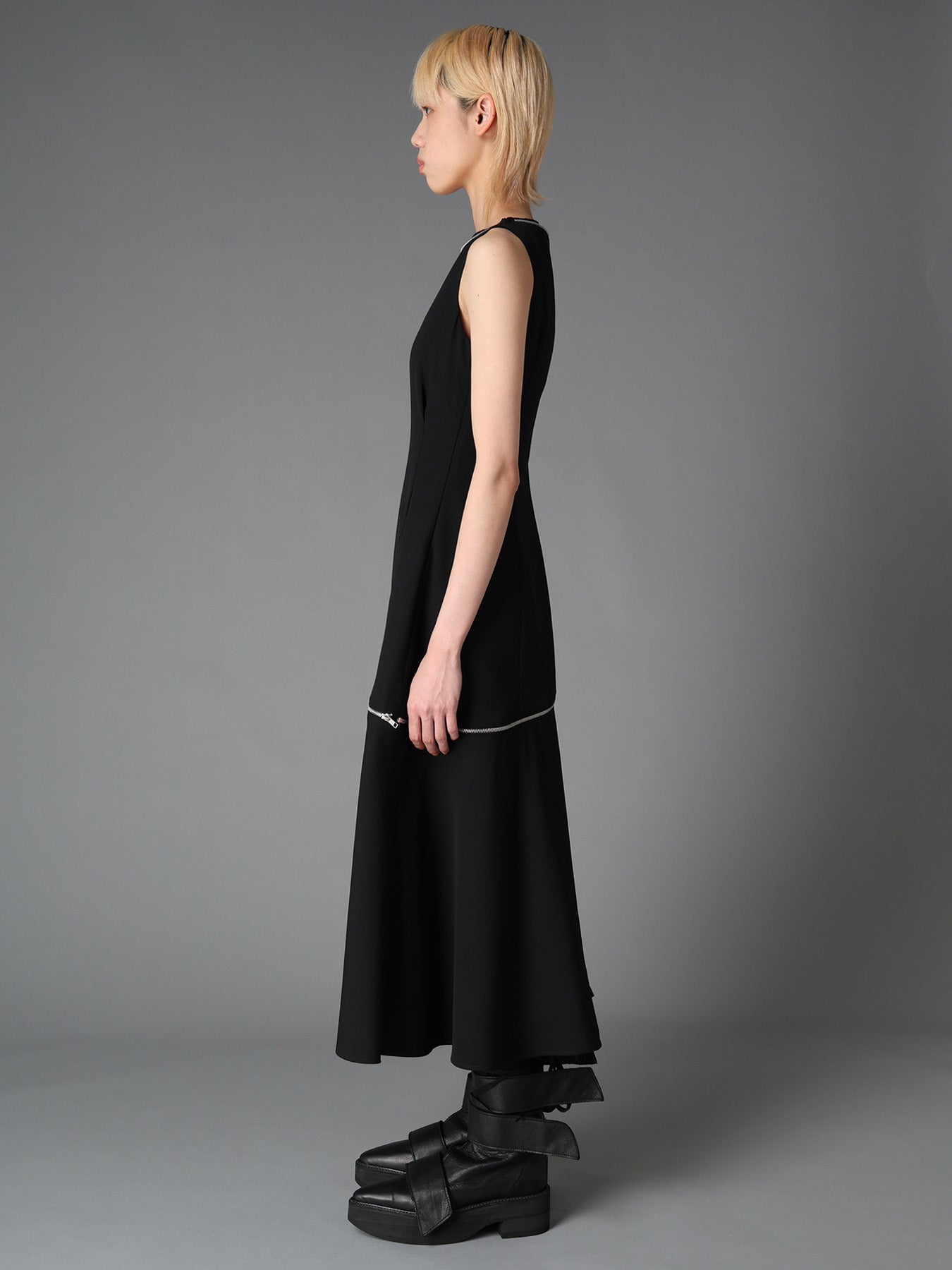 WOOL GABARDINE ZIP PANEL DRESS – THE SHOP YOHJI YAMAMOTO