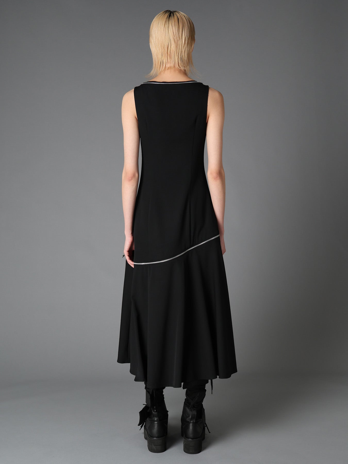 WOOL GABARDINE  ZIP PANEL DRESS