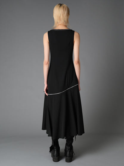 WOOL GABARDINE  ZIP PANEL DRESS