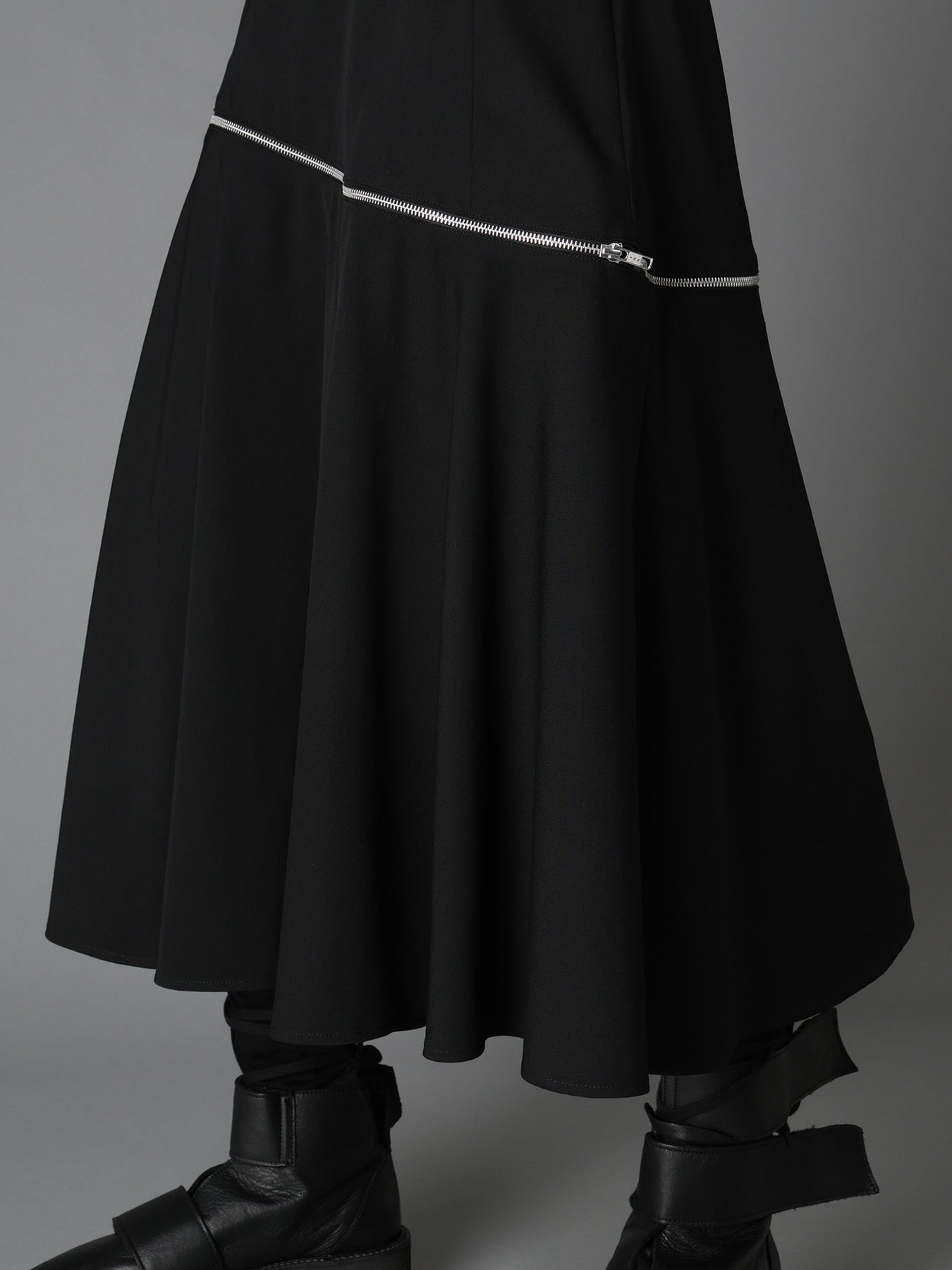WOOL GABARDINE  ZIP PANEL DRESS