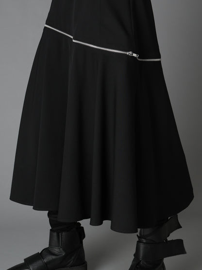WOOL GABARDINE  ZIP PANEL DRESS
