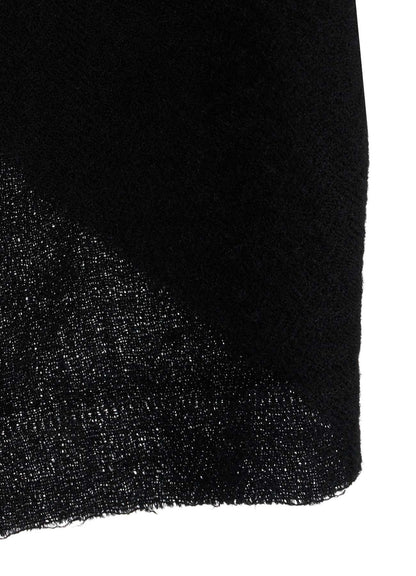HERRINGBONE PUFF DETAIL DRAPED DRESS