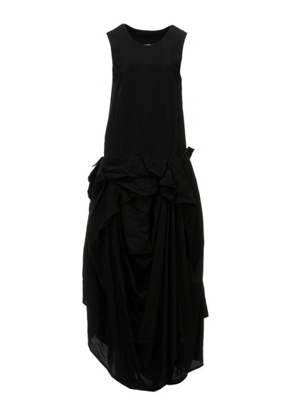 HIGH TWIST GABARDINE DRAPED SKIRT DRESS
