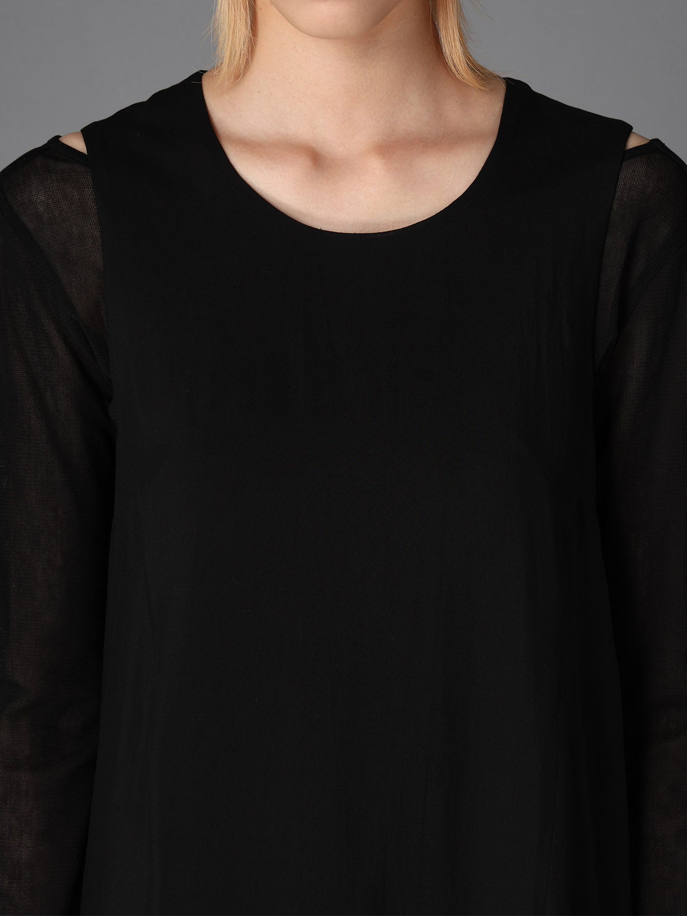 HIGH TWIST GABARDINE DRAPED SKIRT DRESS