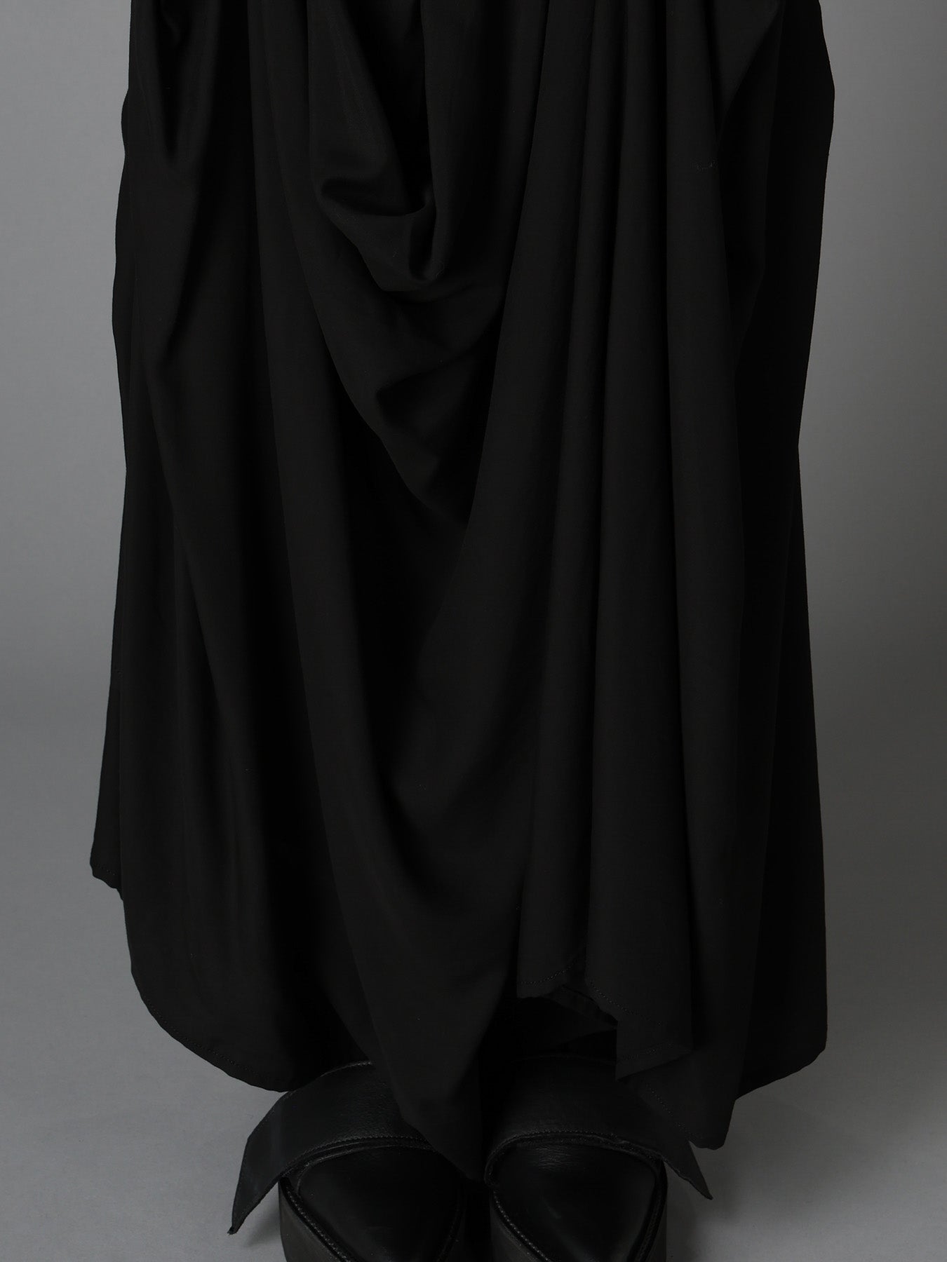 HIGH TWIST GABARDINE DRAPED SKIRT DRESS