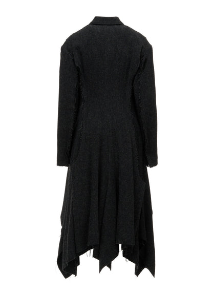 TOP DYED TWEED FLARED PANEL DRESS B